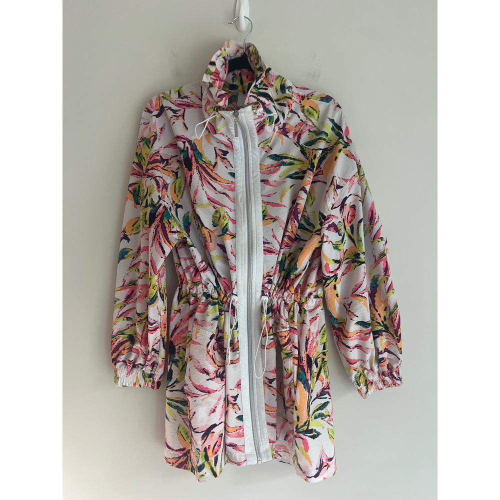 Livi Active Lane Bryant Pink Tropical Floral Zip Up Jacket Plus Size 18/20